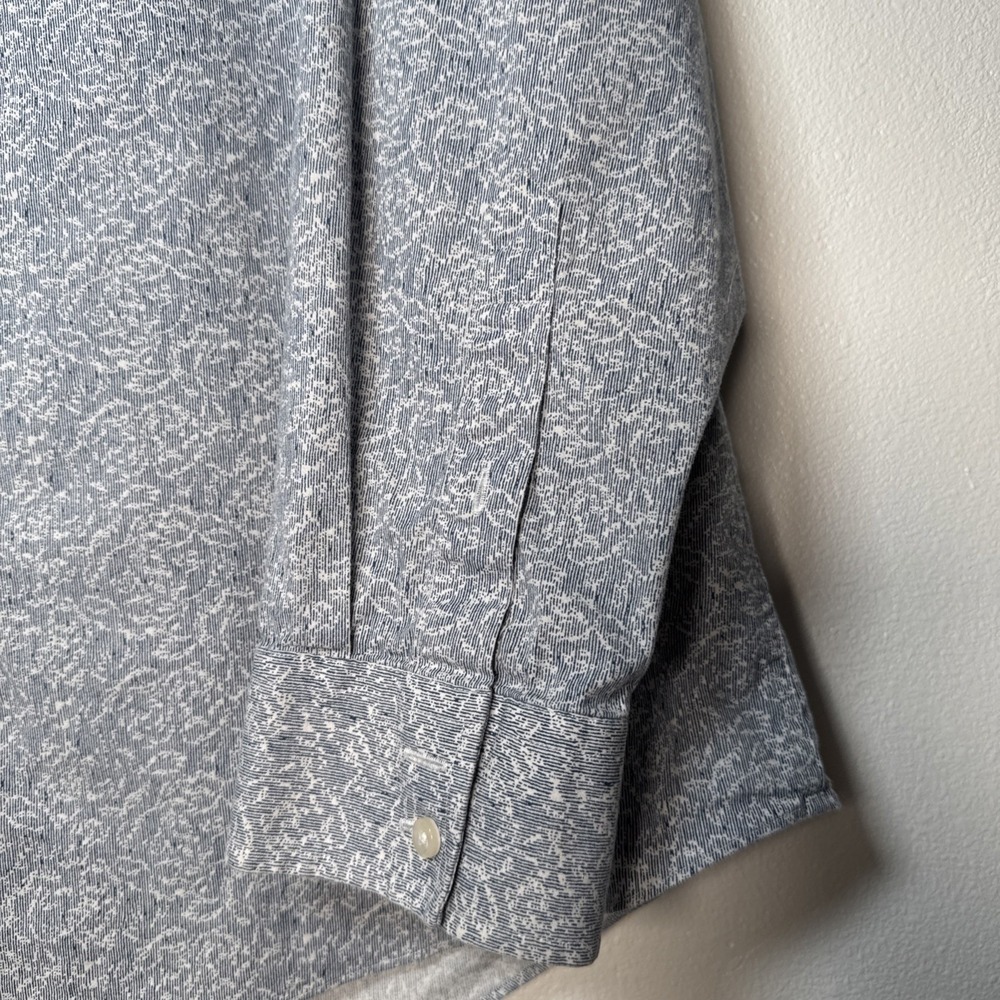 Ben Sherman Stretch Tailored Slim Fit Abstract Print Dress Shirt Men XL 17 34-35 - Picture 6 of 8